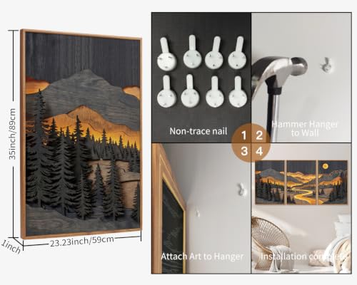 Dark Mountain Framed Canvas Wall Art