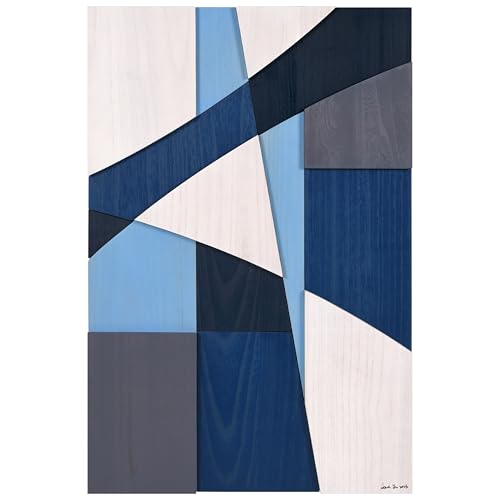 Whispers of Blues II" Hand Made & Hand Finished Solid Wood Abstracts (19 Count)