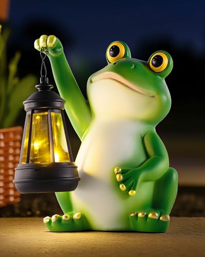 Solar Frog Garden Statue Light