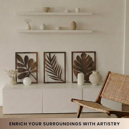 Modern Wooden Wall Sculptures (3 Count)