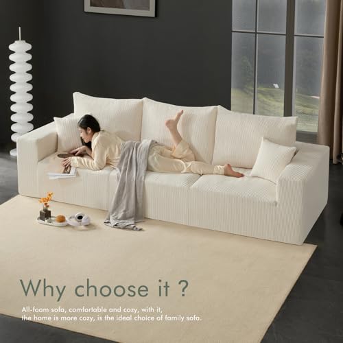 113" Modular Sectional Sofa Bed Boneless Sofa Couches for Living Room