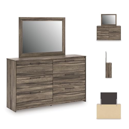 Jusika 6 Drawer Dresser and Mirror Set