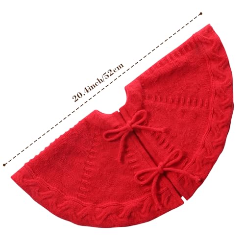18" Red Knitted Tree Skirt
