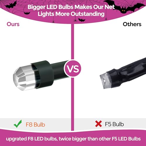 Halloween Lights Outdoor 200LED F8 Big Bulbs