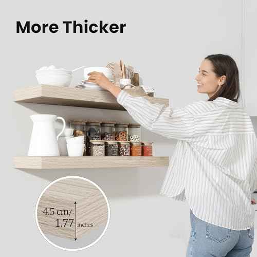 Floating Shelves 55.1" W x 10.3" D Grey Set of 1