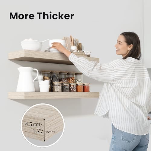Floating Shelves 47.2" W x 10.3" D Grey Set of 2 (2 Count)