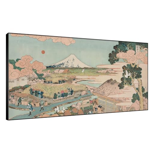 24"x46" Extra Large Framed Wall Art Japanese Ukiyo