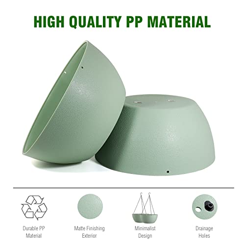 13 inch 2 Pack Large Hanging Planters for Indoor Outdoor Plants with Drainage Holes and Chain (2 Count)