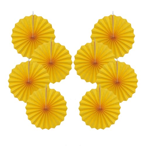 Morange Party Decorations Morange Hanging Paper Fans Set 8pcs