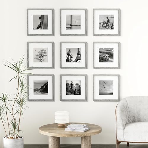 12x12 Picture Frames Set of 9 for Wall Mounting (9 Count)