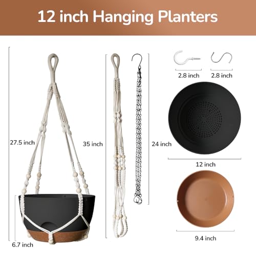 12 Inch Hanging Baskets for Plants Outdoor