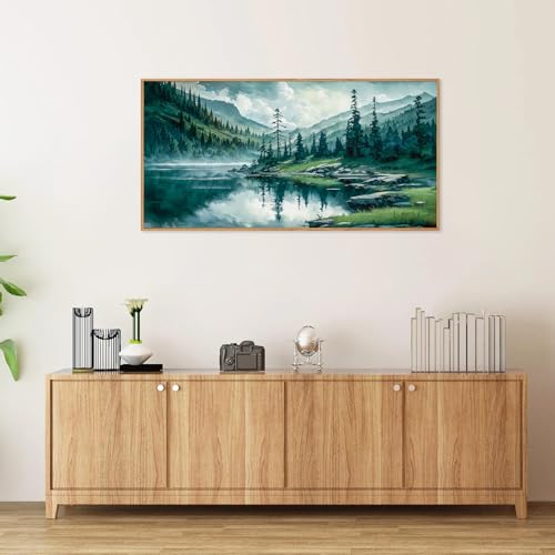 Large Nature Forest Framed Canvas Wall Art