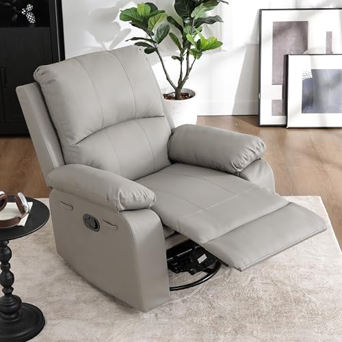 360° Swivel Rocking Leather Recliner Chair Set of 2 (2 Count)
