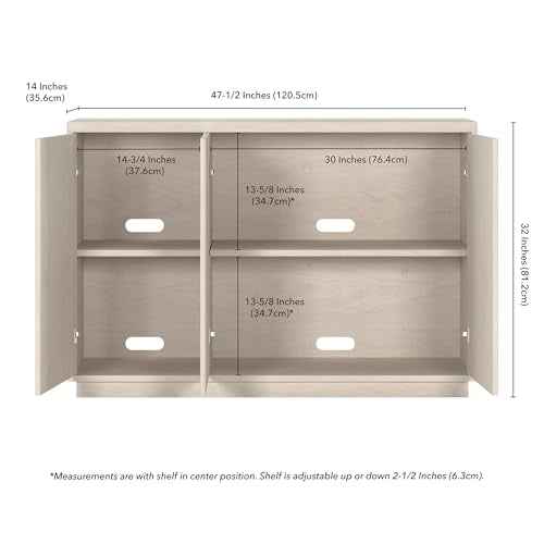48" Fluted Modern Sideboard Buffet Cabinet