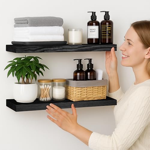Wood Floating Shelves for Wall 30 inch Set of 2 (2 Count)