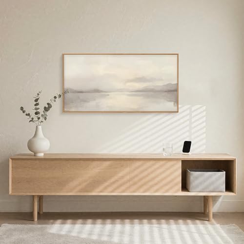 Large Abstract Neutral Beige Pastel Framed Canvas Wall Art (3 Count)
