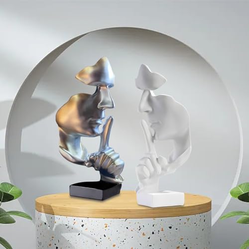 Abstract Statues Silence is Gold Decorative Objects