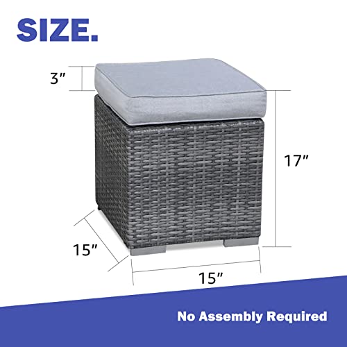 2 Pieces Assembled Outdoor Patio Ottoman