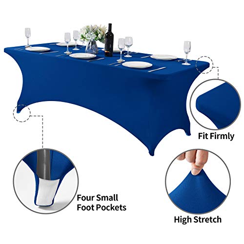 2Pack Spandex Table Cover for 8FT or 4ft or 6ft Table Universal Fitted Stretch Tablecloth for Party (2 Count)