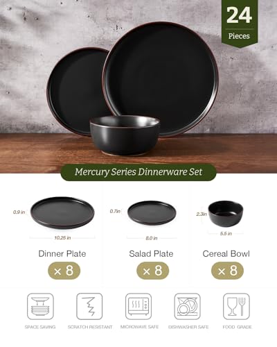 Mercury 24 Piece Stoneware Dinnerware Set