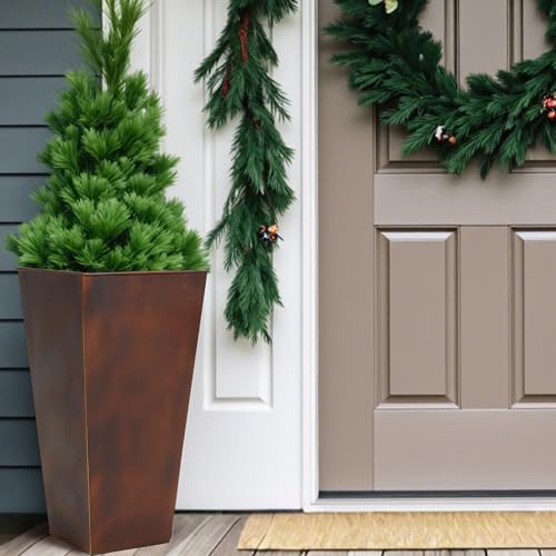 Garden 12" Dia x 28" H Large Metal Planter Set of 2 (2 Count)