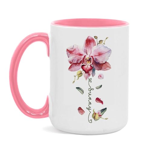 Novelty Coffee Cup With Orchid Design