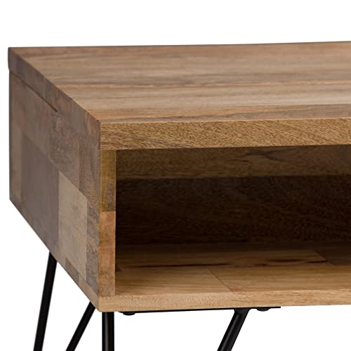 Lockhart 30" Wide Solid Mango Wood Drum Coffee Table in Natural
