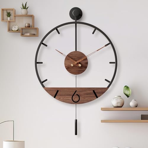 34.6×24 Inch Large Modern Decorative Pendulum Wall Clock