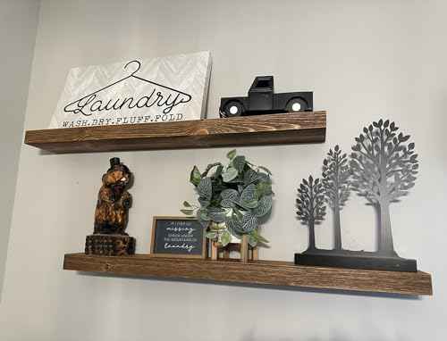 x2 24 Inch Wooden Floating Shelves for Wall