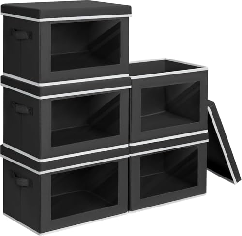 Stackable Storage Bins with Lids (5 Count)