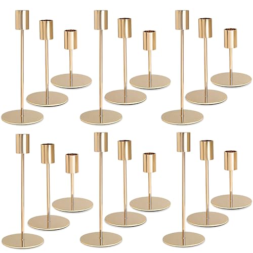 Gold Candlestick Holders (18 Count)