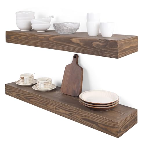 Floating Shelves 3 inch Thick for Wall Set of 2 (2 Count)
