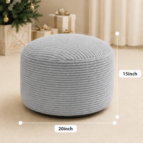 Round Stuffed Pouf Ottoman