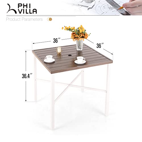 36" x 36" x 36.4"H Iron Patio Bar Table for 4