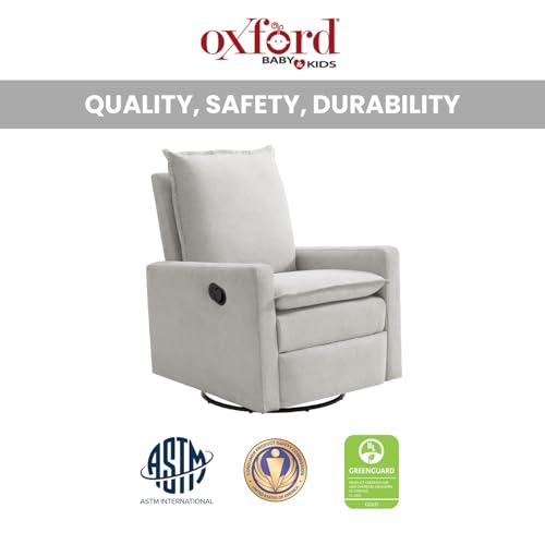 Uptown Upholstered Glider Recliner Rocking Chair 360° Swivel for Nursery and Living Room