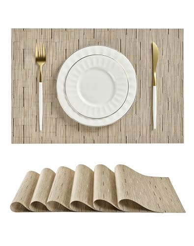 Light Brown Placemats Set of 6 (6 Count)