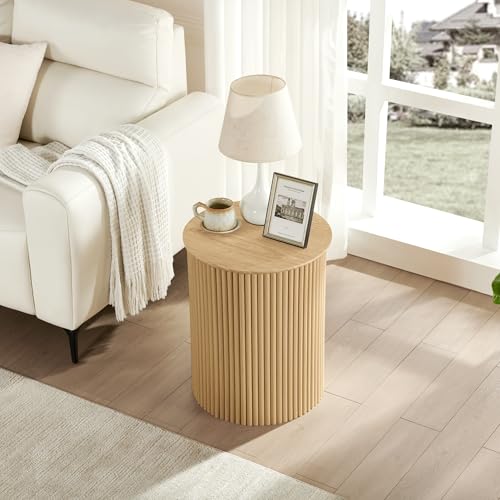Small Round Side Table Fluted Night Stand Set of 2 (2 Count)