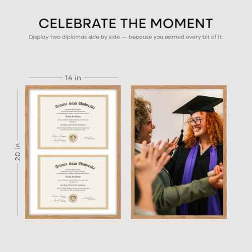 14x20 Natural Oak Diploma Frame (3 Count)