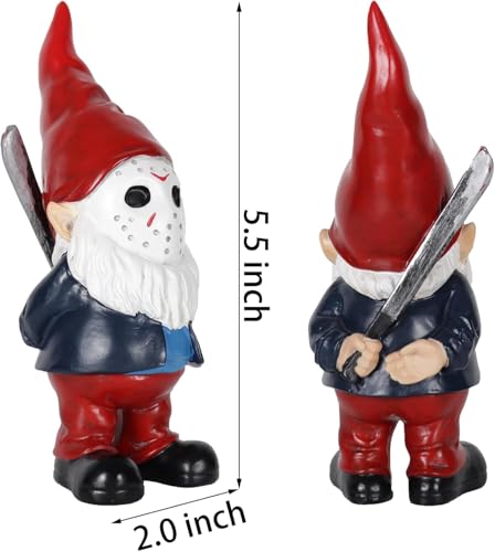 Garden Gnomes Outdoor Decor Horror Gnome Statues for Yard Decorations Gag Gifts for Women and Halloween