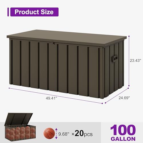 Outdoor Deck Box 100 Gallon