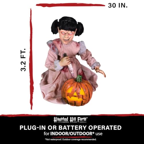 Lunging Pumpkin Carver Zombie Girl by Tekky