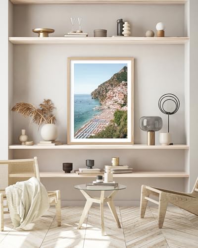 12x16IN Amalfi Coast Framed Wall Art Positano Canvas
