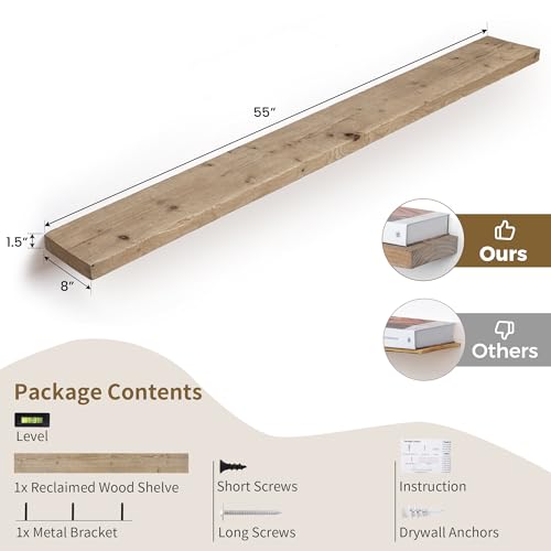 Solid Wood Floating Shelves