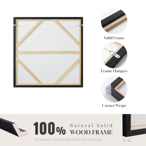 Extra Large Framed Neutral Brown Abstract Wall Art for Living Room