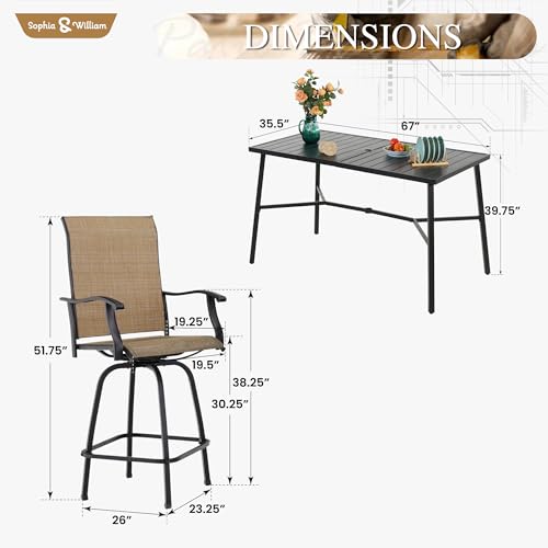 7 Piece Bar Height Outdoor Table and Chairs (7 Count)