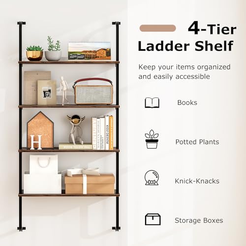 4 Tier Industrial Bookshelf Set of 2 (2 Count)