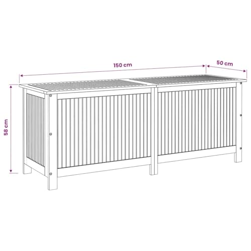 Patio Storage Box 59.1"x19.7"x22.8" Solid Acacia Wood