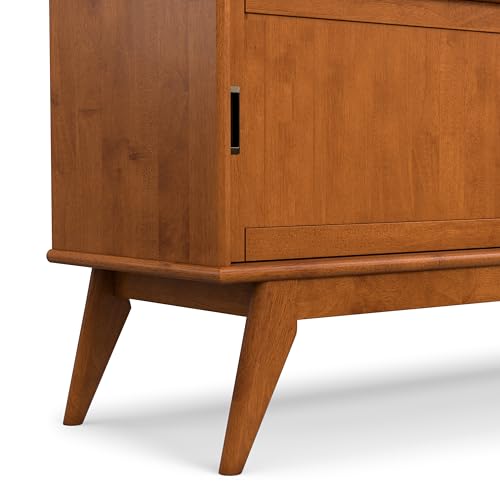 Draper 54" Wide Solid Wood TV Stand in Teak Brown