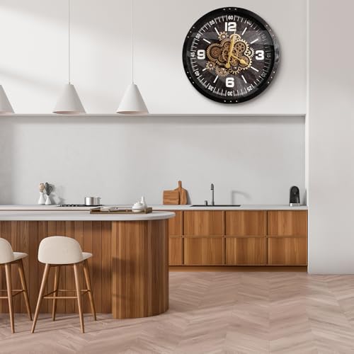 27 inch Large Real Moving Gears Wall Clocks for Living Room Decor