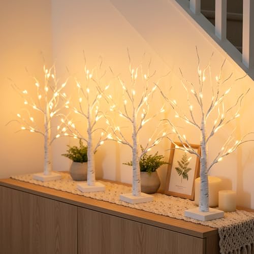 Home Decorations Light Up White Birch Tree Indoor Christmas Decor